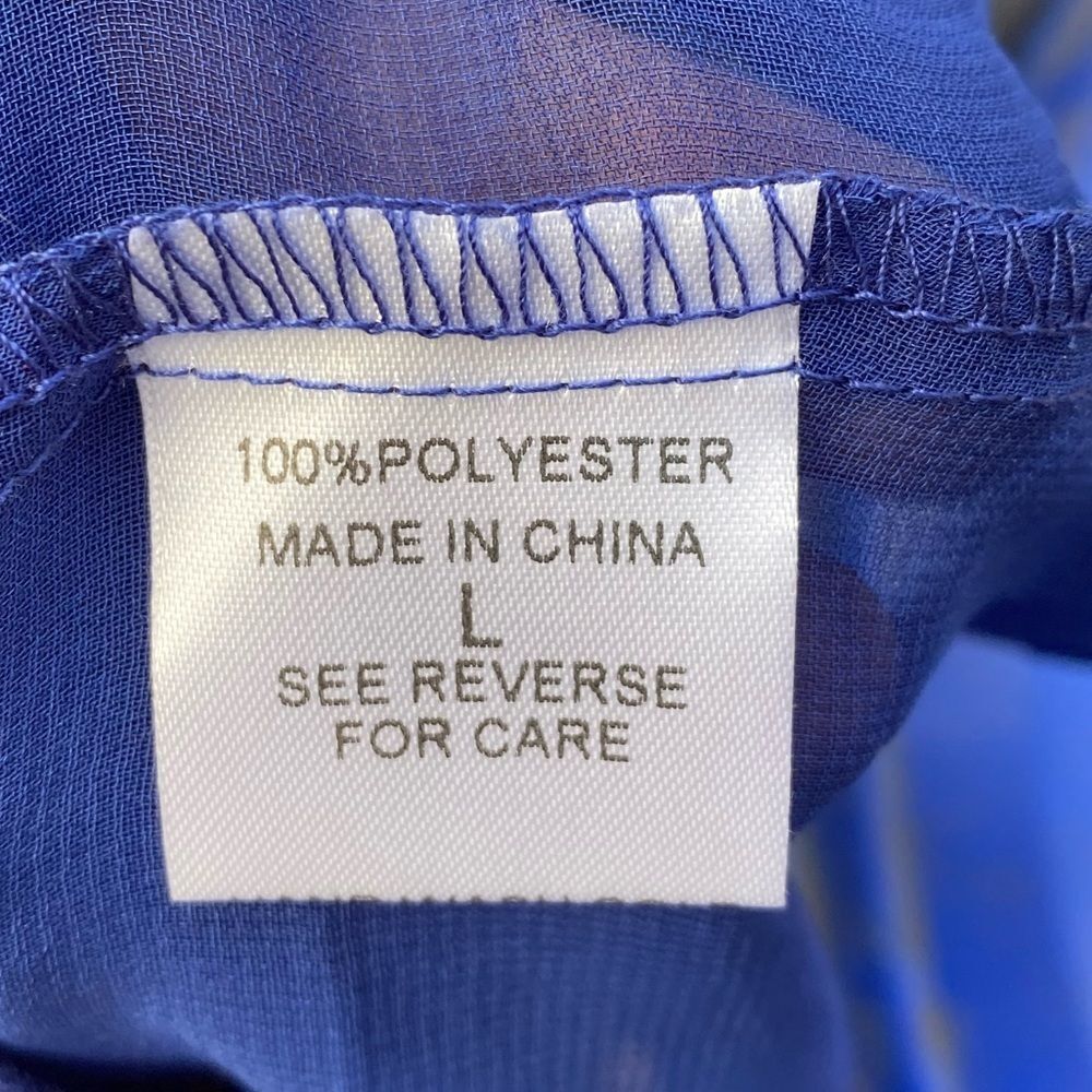 B Jewel Sheer Blouse Blue - Picture 6 of 8